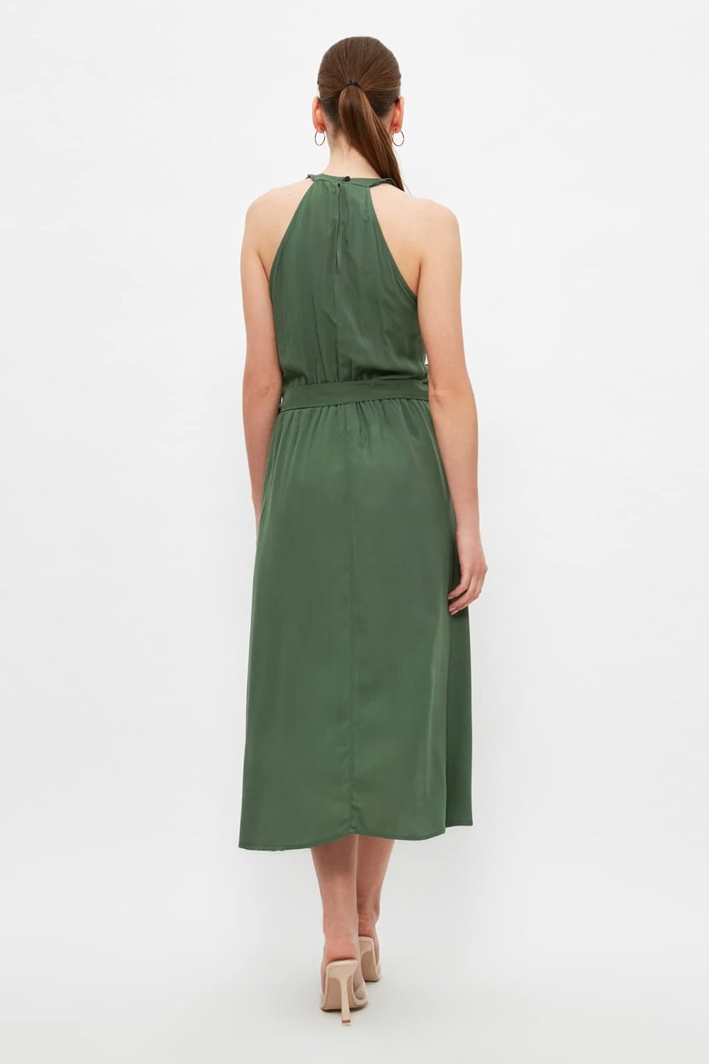 TRENDYOL Damen Khaki-gürtel-Kleid Cocktail Dress 36 Khaki, 36 Khaki
