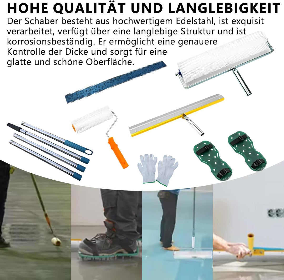 Bodenbeschichtung Entlüftungsroller Set, Entlüftungswalze Ausgleichsmasse für Boden, Profi Entlüftun