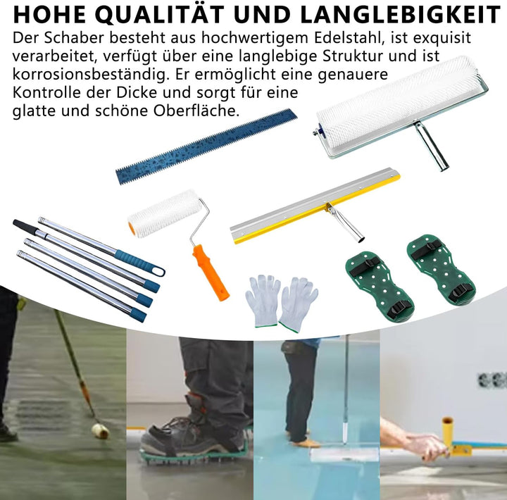 Bodenbeschichtung Entlüftungsroller Set, Entlüftungswalze Ausgleichsmasse für Boden, Profi Entlüftun