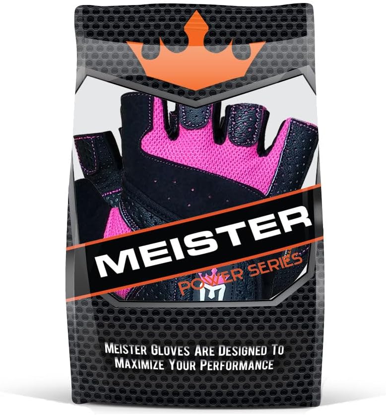Meister Damen Fit Grip Gewichtheber-Handschuhe mit waschbarem Amara-Leder schwarz / rosa S, schwarz
