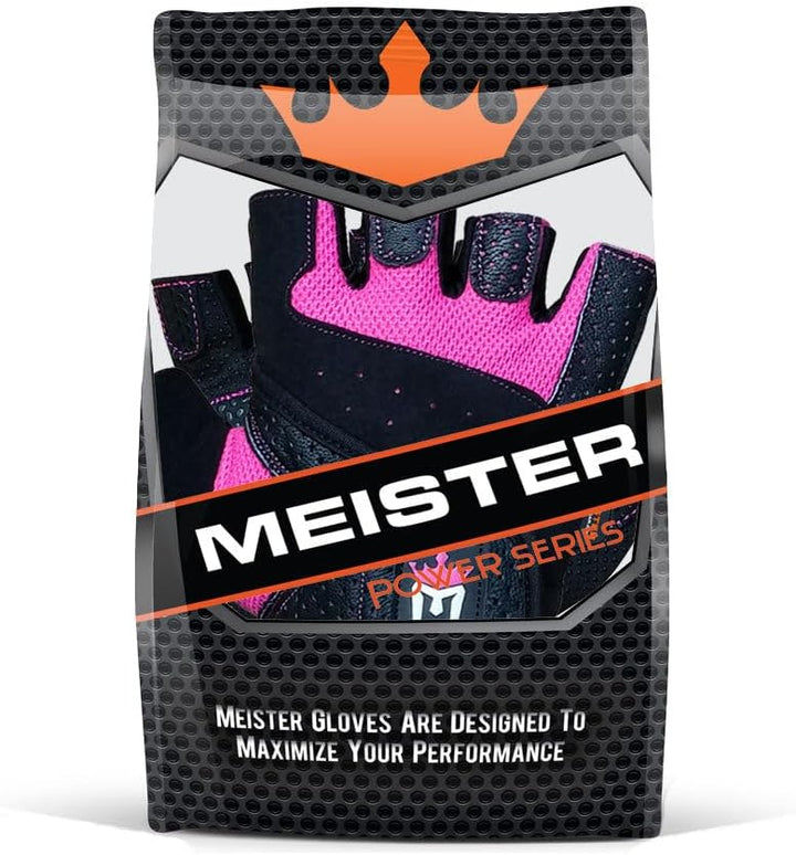 Meister Damen Fit Grip Gewichtheber-Handschuhe mit waschbarem Amara-Leder schwarz / rosa S, schwarz