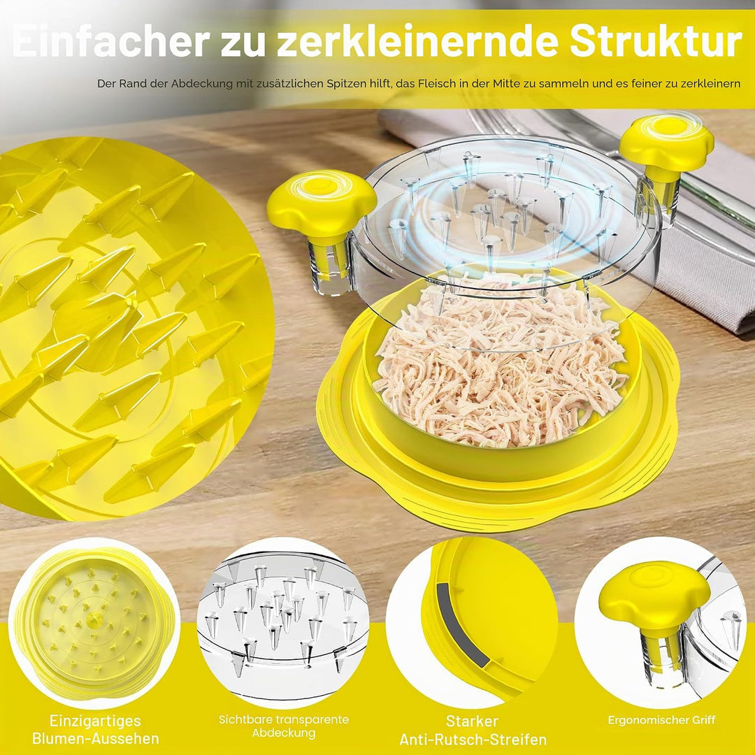 Hähnchen Zerkleinerer 25.5cm Grosser Sichtbar Hühnerbrust Schredder Werkzeug Twist mit Bürste und Ga