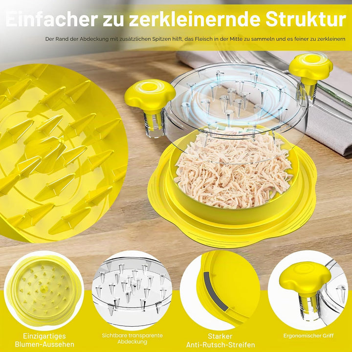 Hähnchen Zerkleinerer 25.5cm Grosser Sichtbar Hühnerbrust Schredder Werkzeug Twist mit Bürste und Ga