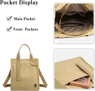 CORIOS Canvas Schultertasche Damen Handtasche Casual Umhängetasche Henkeltasche Mittlere Kapazität T