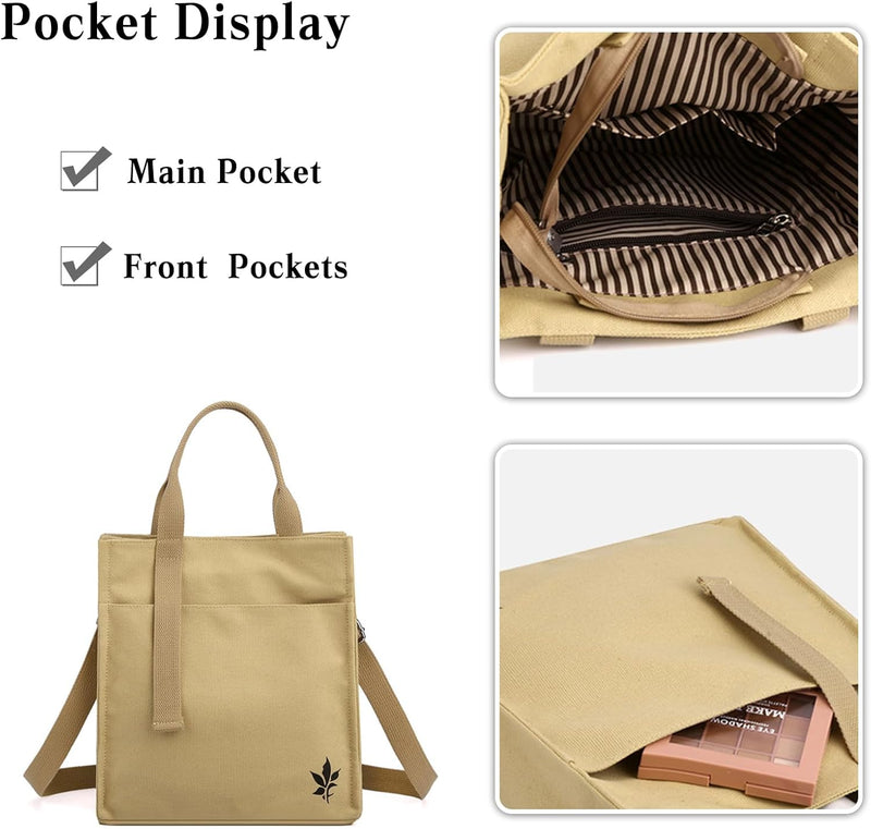 CORIOS Canvas Schultertasche Damen Handtasche Casual Umhängetasche Henkeltasche Mittlere Kapazität T