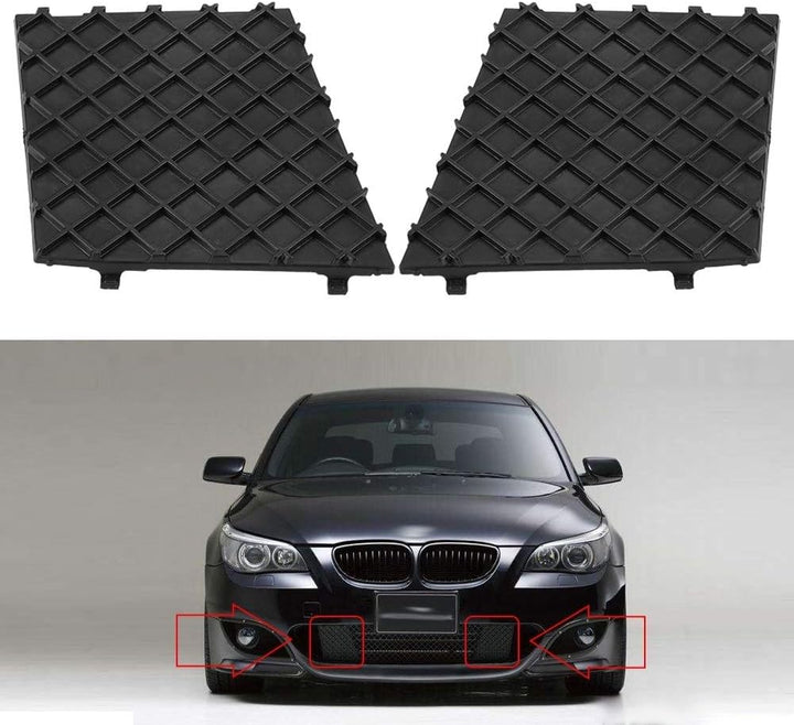 Broco Paar Left & RightFront Auto Lower Grill Mesh-Gitter-Abdeckung Trim for BMW E60 E61
