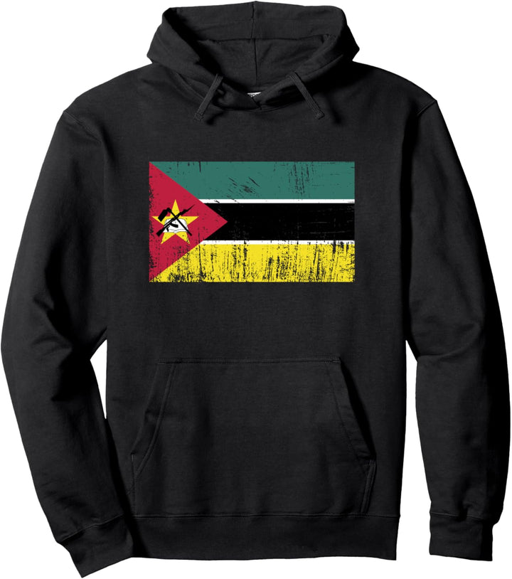 Mosambik Fahne Mozambique Flagge Geschenk Fussball-Fan Sport Pullover Hoodie