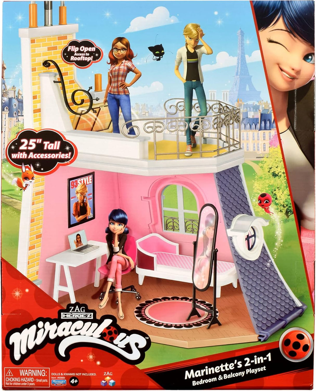 Bandai - Miraculous Ladybug - Marinettes Zimmer - Spielwelt kompatibel mit 26 cm Puppen - P50660, Ma