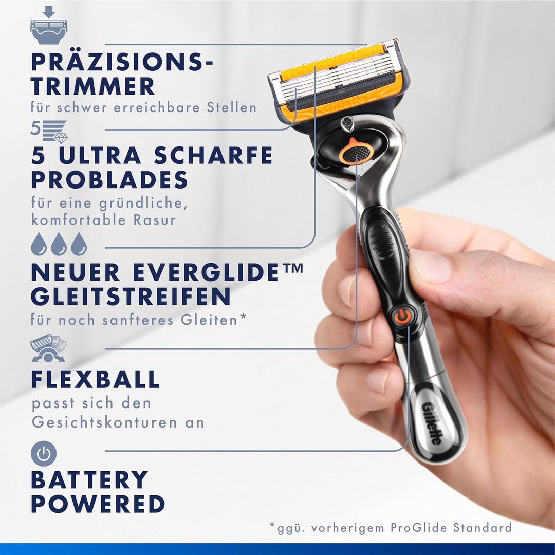 Gillette Fusion5 Proglide Power 1 Rasierer 1 Ersatzklingen mit neuem Everglide Gleitstreifen für noc