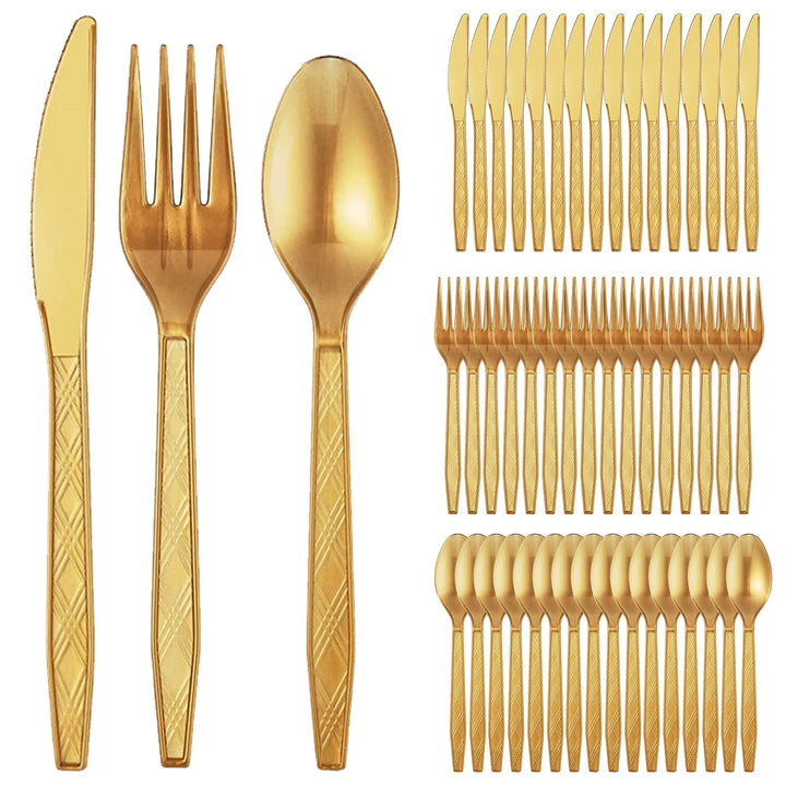Wiederverwendbaren Besteck Set 120 Stück Party Besteck Mit Gabeln Messer Und Löffel Reusable Für Fam