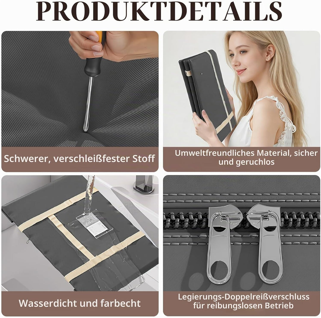Extra grosse Umzugstasche 210 l Wasserdichte, staubdichte Umzugskiste aus Vliesstoff Grau 50 × 60 ×
