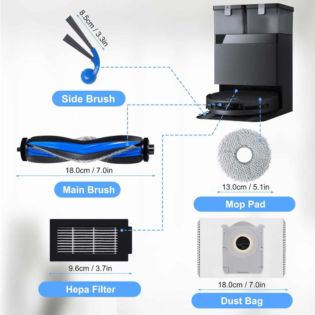 18 Stück Zubehörset für Ecovacs Deebot T30C Omni Gen2 / T30C Omni Saugroboter Ersatzteile, 1 Rollenb