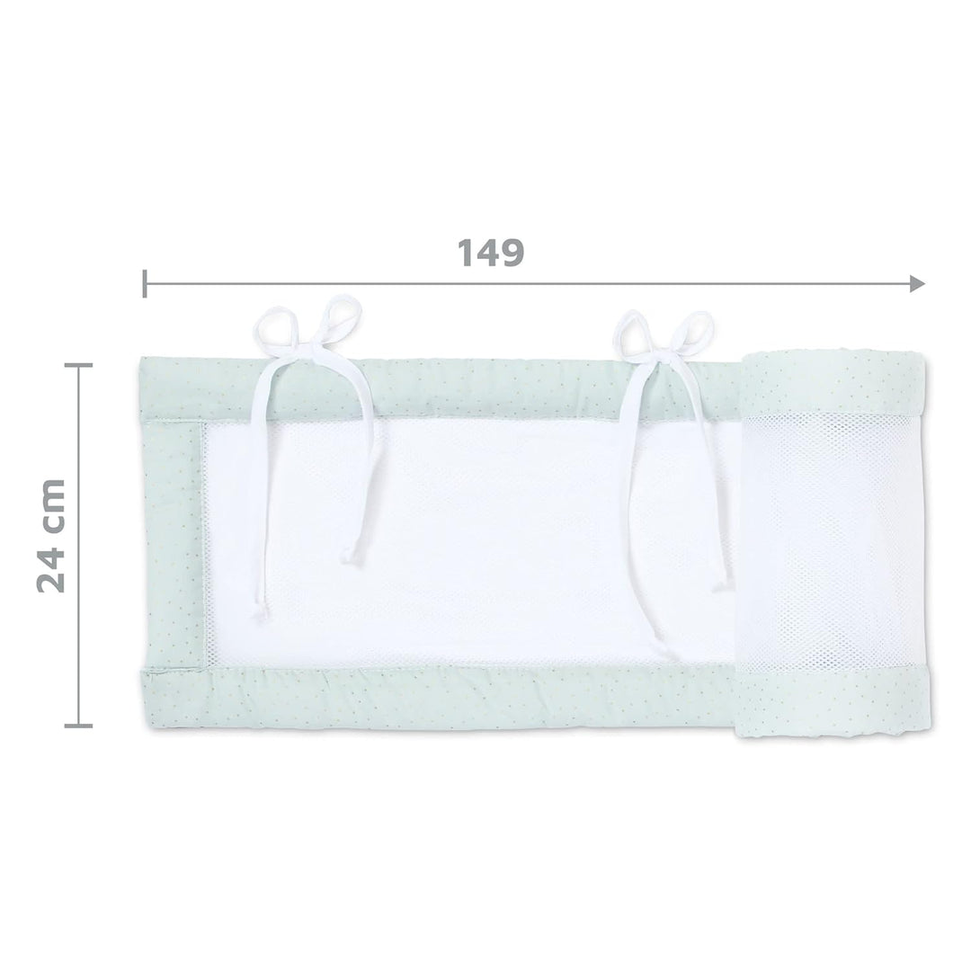babybay Nestchen Mesh Royal passend für Modell Original, mint Glitzerpunkte gold