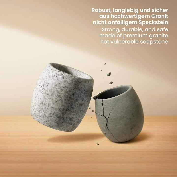 Verdampferschale Sauna aus Granit - 6,5 x 6,5 cm Sauna Ei für Mentholkristalle & Saunaöle - intensiv