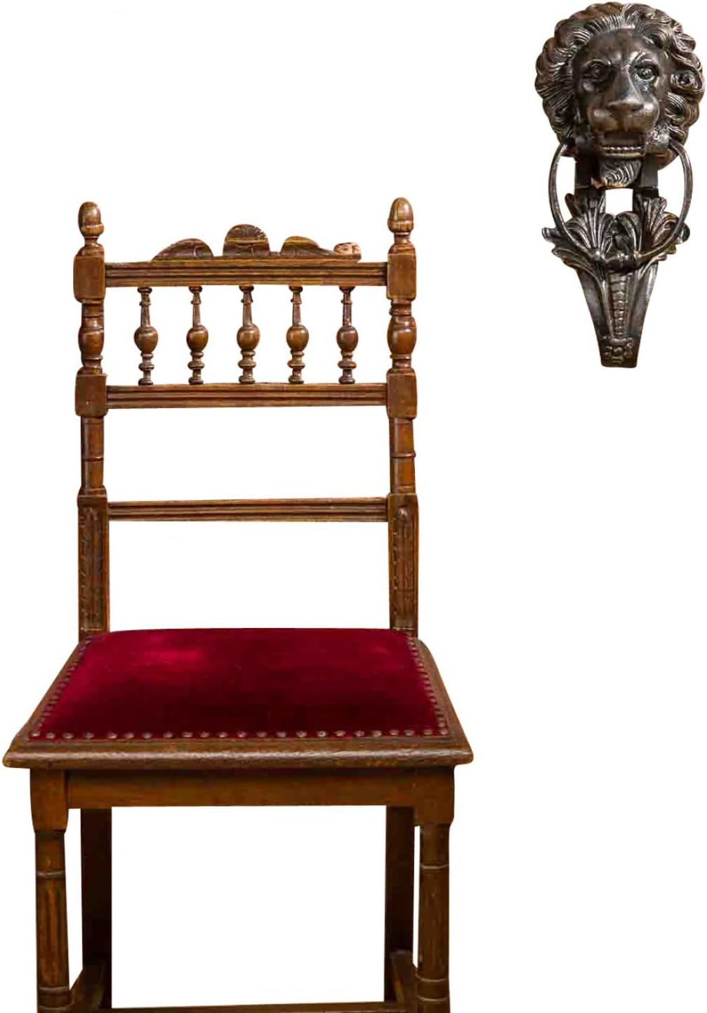 Historischer Türklopfer xxl 40cm 5kg Eisen Löwe antik Stil Türbeschlag Tür