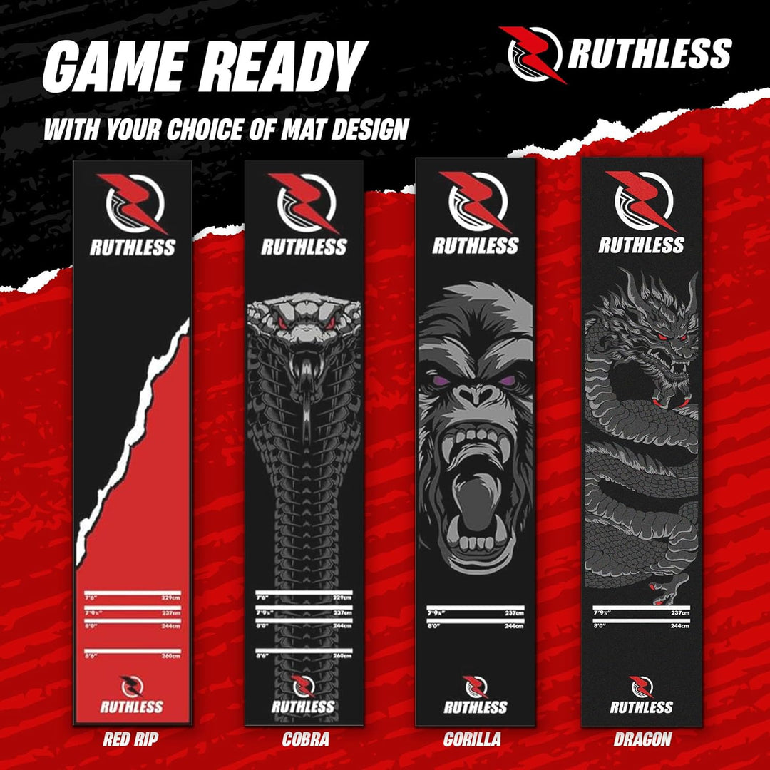 RUTHLESS Dartmatte | strapazierfähige, rutschfeste und langlebige Teppich-Dartmatte für den Boden, s