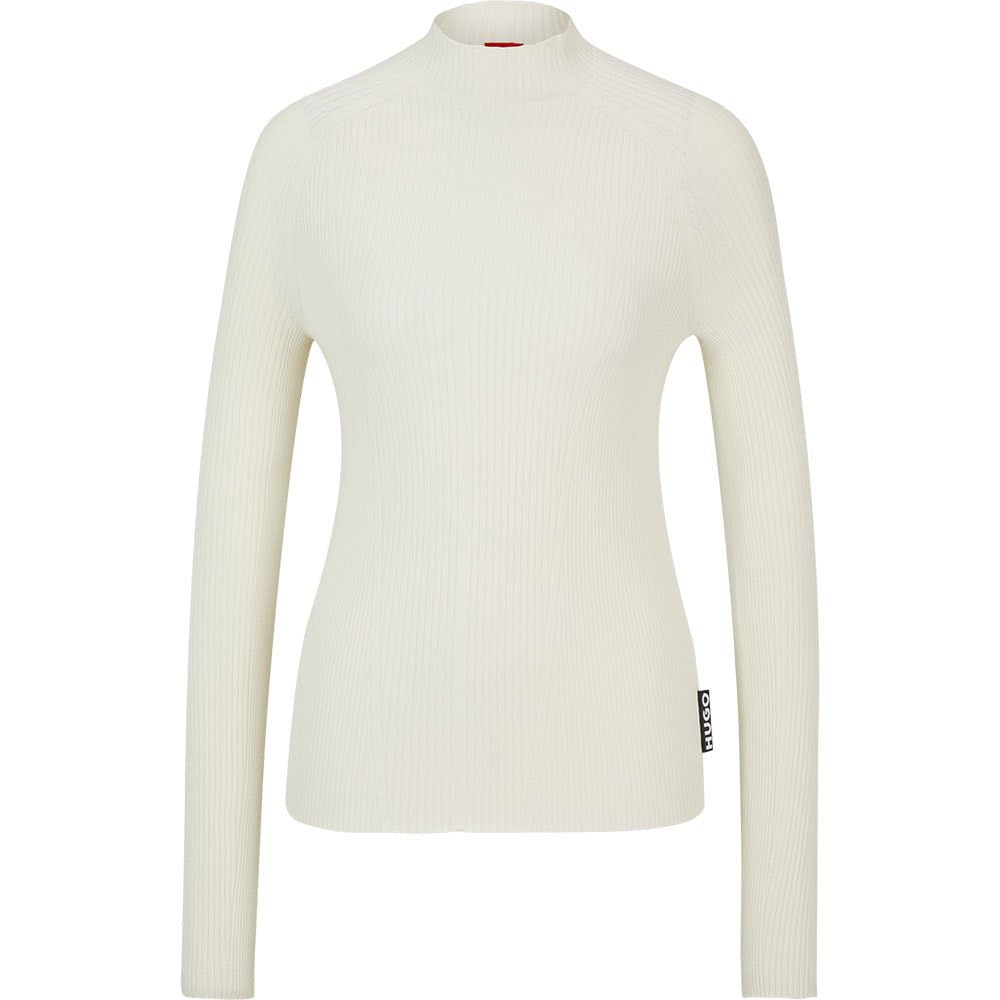 HUGO Damen Soteller Knitted Sweater XL Open White110, XL Open White110