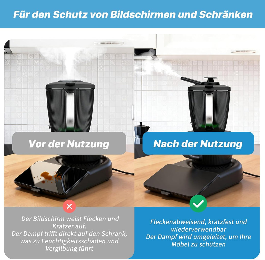 Displayschutz und Dampfumleiter Set für Thermomix TM7 Bimby, Silikon Display Abdeckung gegen Kratzer