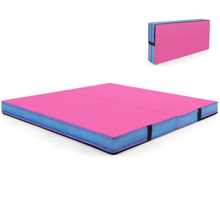 COSTWAY Turnmatte klappbar, 122 x 122 x 10 cm Weichbodenmatte, Gymnastikmatte faltbar & tragbar, qua