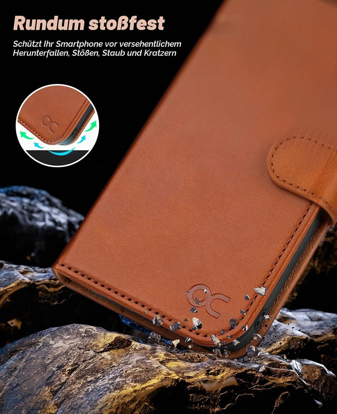 OCASE Kompatibel für iPhone 13 Hülle(2in1) Leder Stossfestes Case, Abnehmbare magnetische, Mit Hands