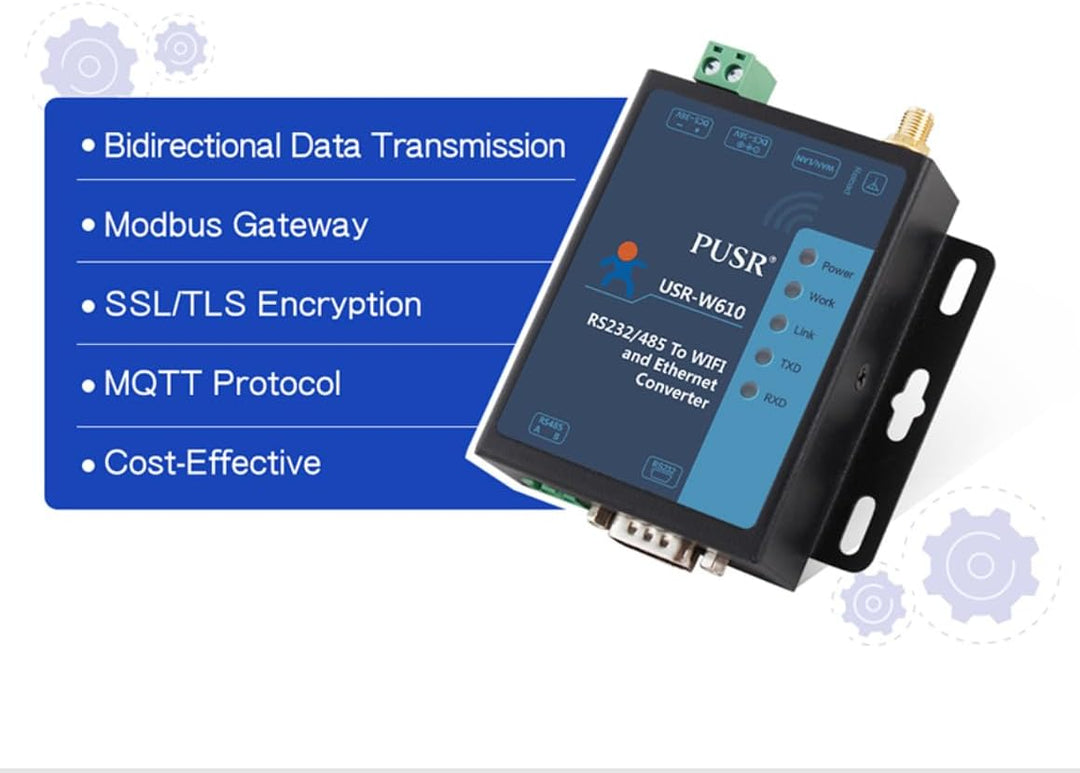 USR-W610 Wireless Converter Serial to WiFi Ethernet Converter RS485/RS232 WiFi Serial Server Support