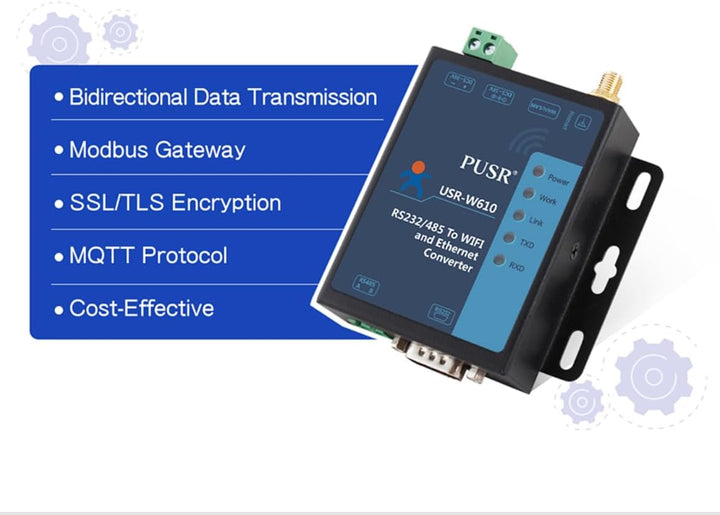 USR-W610 Wireless Converter Serial to WiFi Ethernet Converter RS485/RS232 WiFi Serial Server Support