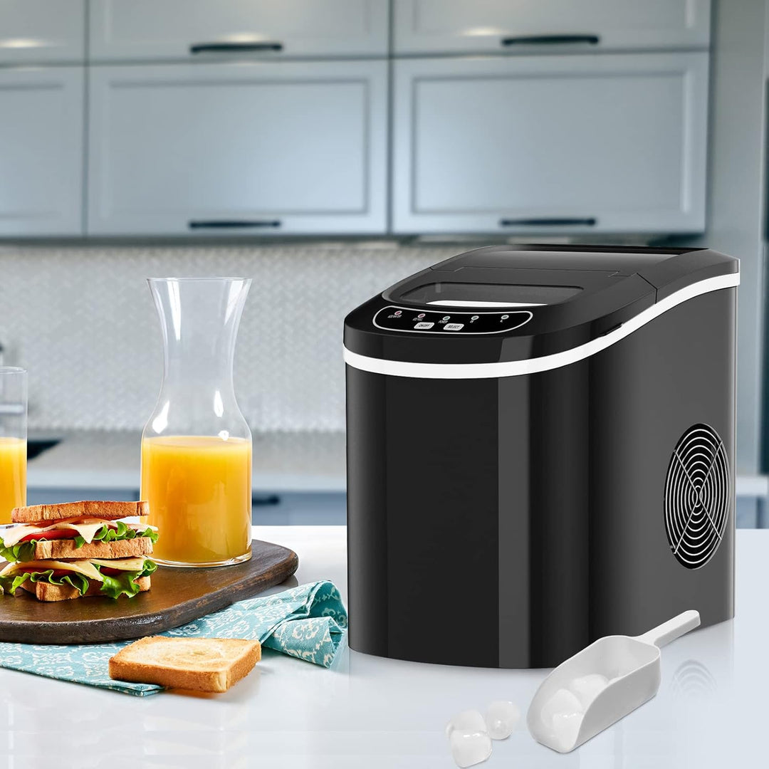 GOPLUS Eiswürfelmaschine, 12kg in 24 Std. Eiswürfelbereiter mit 2 Eiswürfel-Grössen & 2,2 Liter Wass