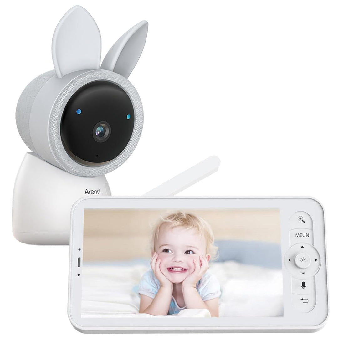 ARENTI AINanny - 2K UHD Video-Babyphone mit 12,7 cm (5“) LCD-Bildschirm, Schwenk- und Neigefunktion