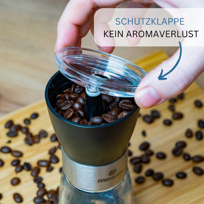 Westmark Kaffeemühle manuell - für bis zu 8 Tassen Kaffee wie vom Barista - langlebiges & verstellba