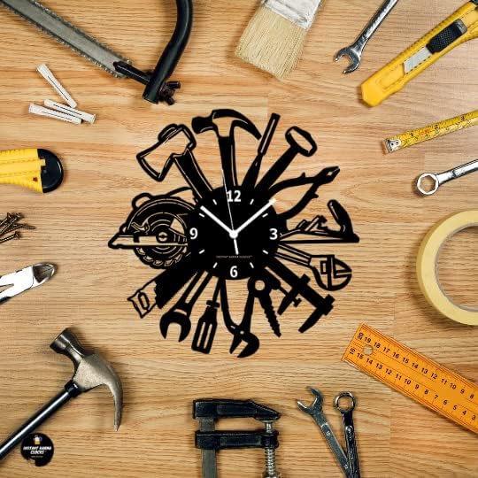 Instant Karma Clocks Wanduhr Künstler Hydraulisch Zimmermann Mechanisch Garage Werkzeuge