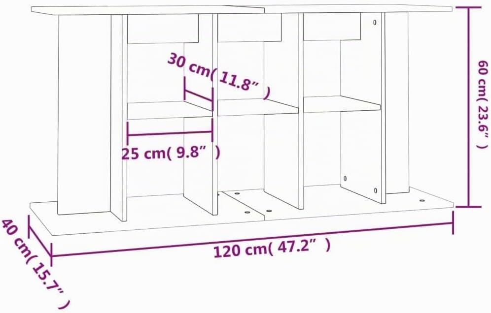 vidaXL Aquariumständer, Aquarium Unterschrank mit viel Stauraum, Aquarium Tisch mit stabiler Oberpla