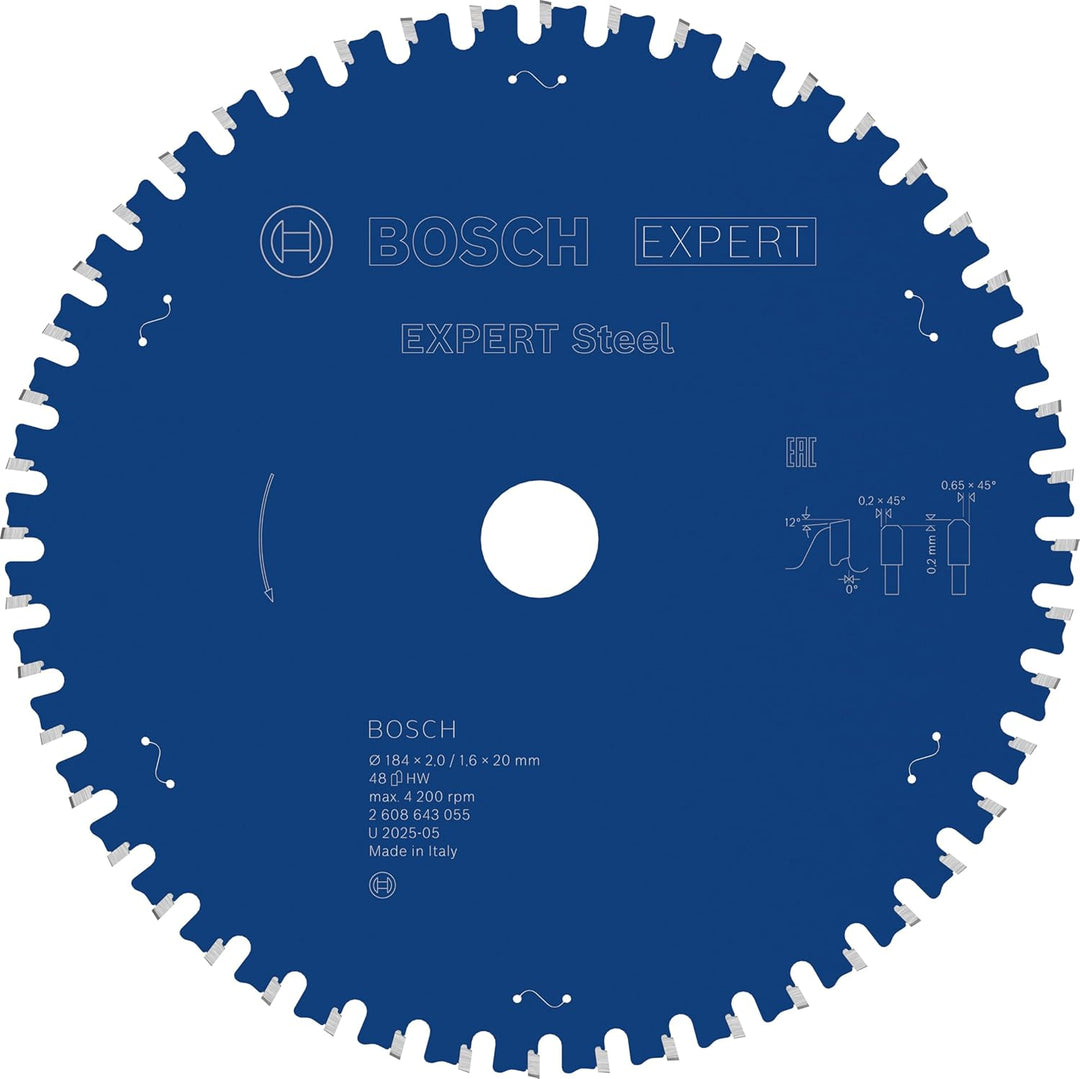Bosch Accessories Bosch Professional 1x Kreissägeblatt Expert for Steel (für Stahl, Sägeblatt Ø 184
