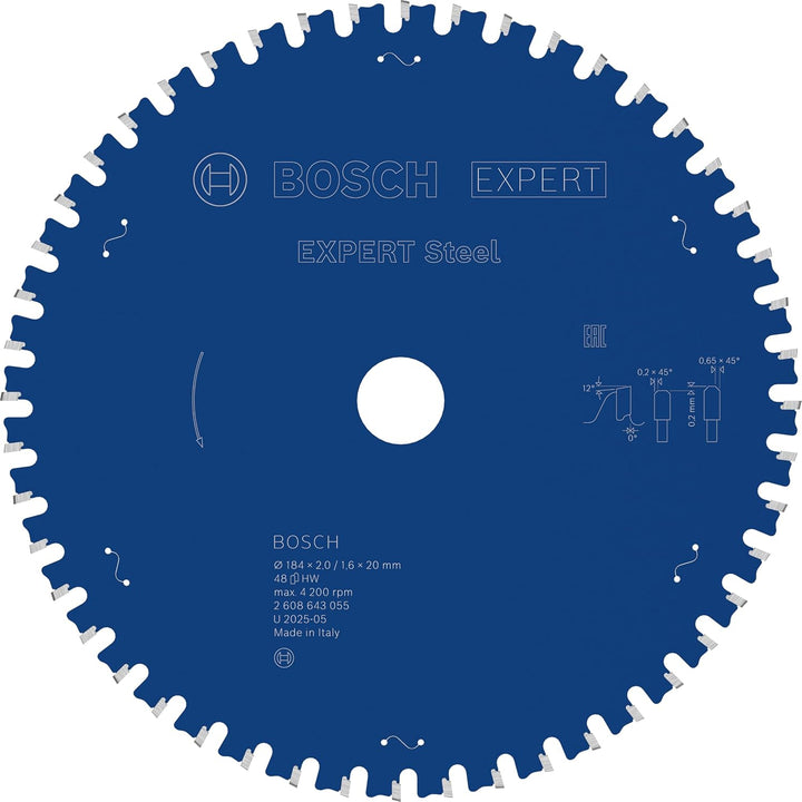 Bosch Accessories Bosch Professional 1x Kreissägeblatt Expert for Steel (für Stahl, Sägeblatt Ø 184