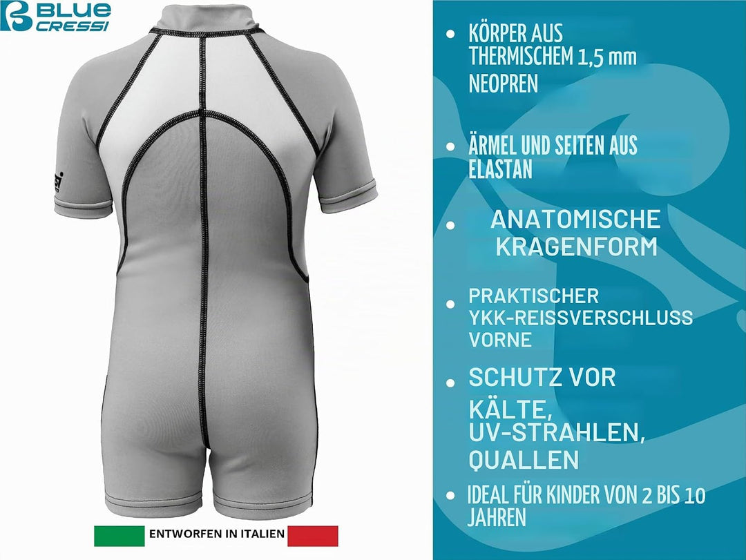 Cressi Kid Shorty Wetsuit 1.5 mm - Shorty Neoprenanzug für Kinder Ultra Stretch Neopren Rosa/Weiss L