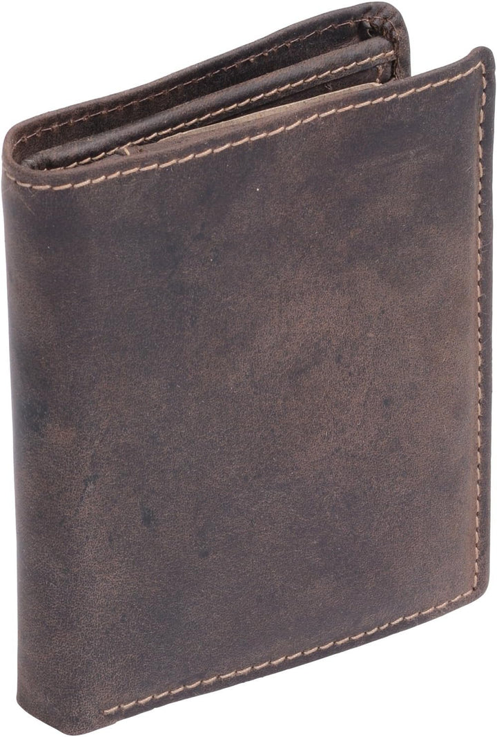 LEAS Herren Geldbeutel natur mit Geschenkbox Echt-Leder, dunkelbraun Vintage-Collection