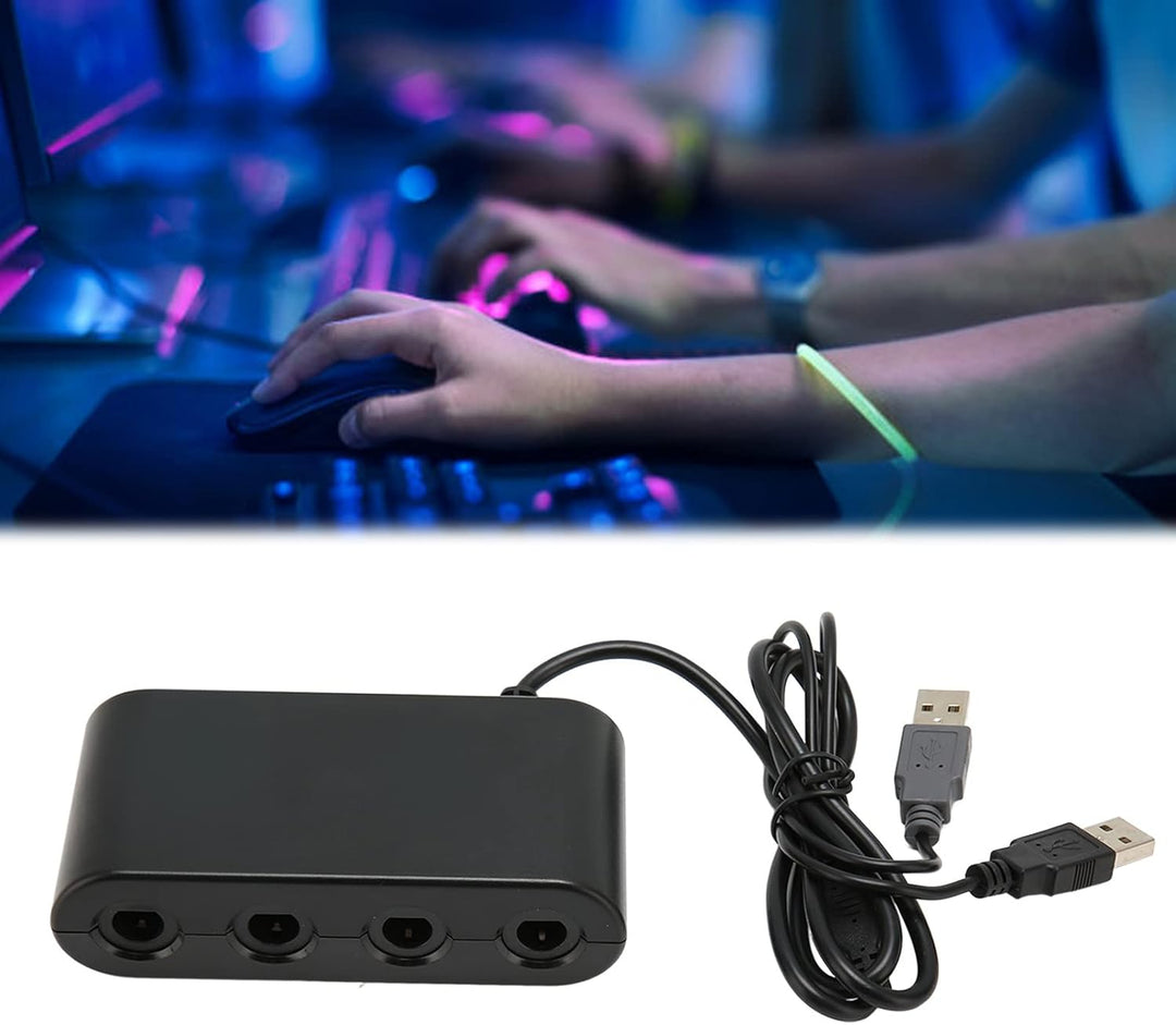 GC Adapter für Switch für Wii U-PC, Tragbarer 3-in-1-GC-Controller-Adapter, 4 Ports, Game-Controller