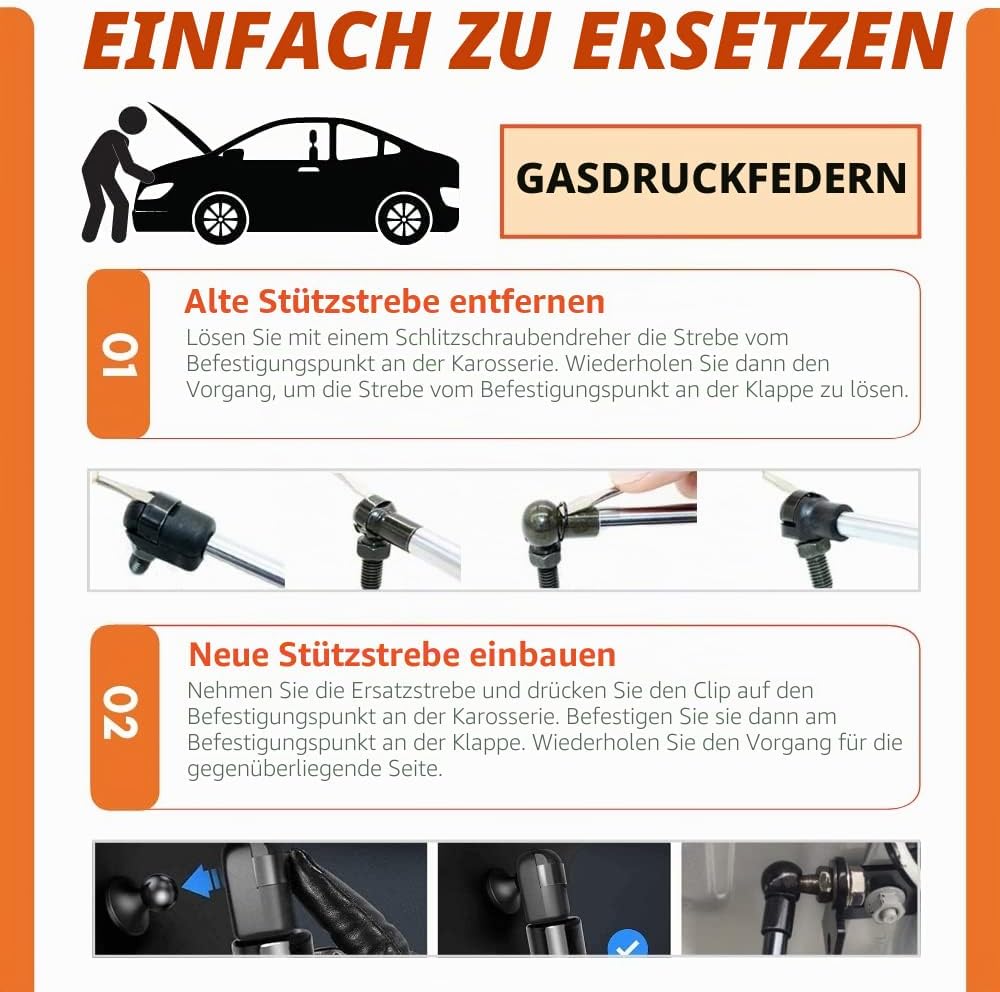 JINGLINGKJ für Astra J MK6 2009-2014 Motorhaube vorne Haubenstreben modifizieren Gasdruckfedern Gasf