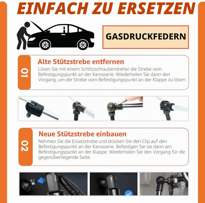 JINGLINGKJ Kofferraumstreben für Hilux GUN125 GUN126 Revo Pickup 2015–2021 Heckklappe, Gasdämpfer, u
