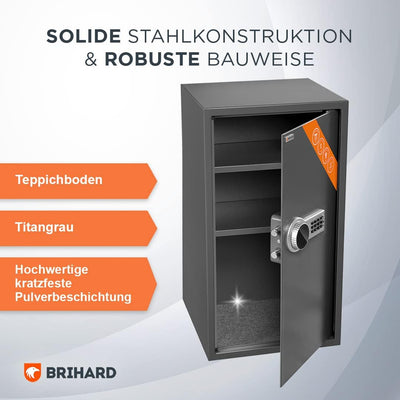 Brihard Betriebs XXL Elektronischer Safe mit LCD 73x40x36cm - Extra grosser Elektronischer Safe mit