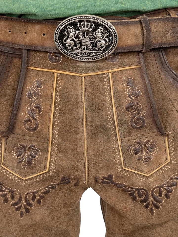Maddox Herren Lederhose Ronn 54 Braun, 54 Braun