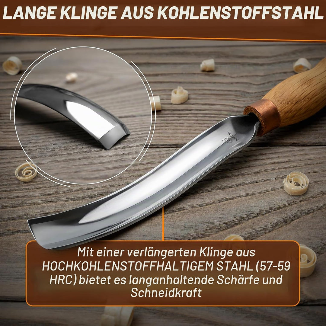BeaverCraft Holzschnitz Hohleisen Meissel 7L/22 Holzschnitzwerkzeuge Schnitzen von Schalen Kohlensto