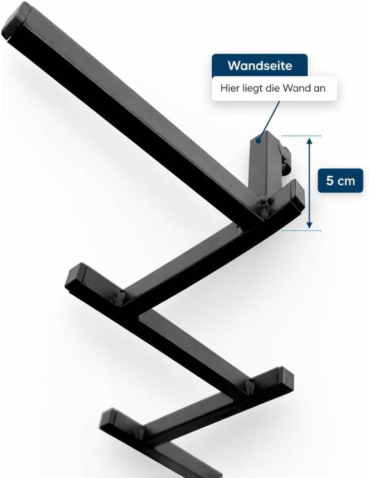 DanDiBo Wandgarderobe mit 10 Haken Garderobenhaken 96281 Garderobe Schwarz 80 cm Kleiderhaken Wandre