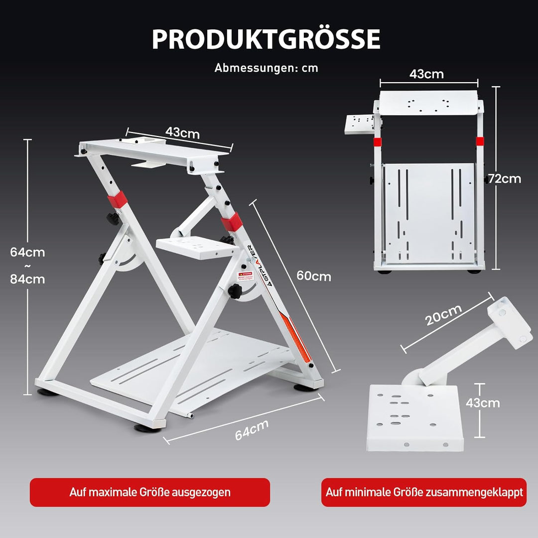 GTPLAYER Lenkradständer für Lenkrad Gaming Wheel Stand Racing Lenkradständer mit V1 V2 Schalthebelha