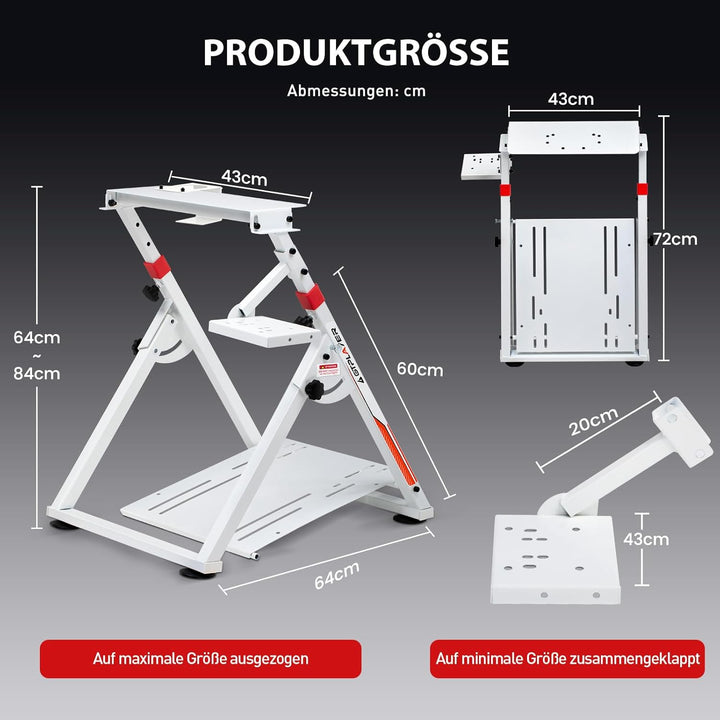 GTPLAYER Lenkradständer für Lenkrad Gaming Wheel Stand Racing Lenkradständer mit V1 V2 Schalthebelha