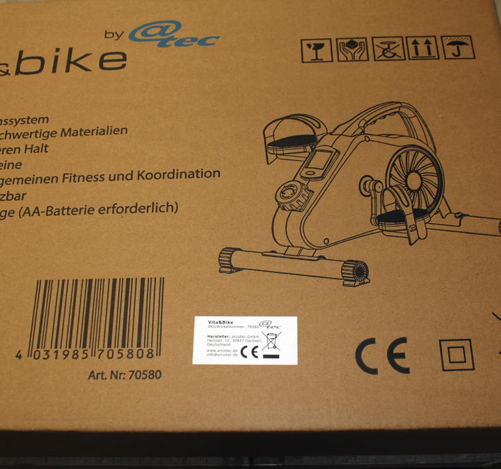 Vita&Bike Mini Fitness Bike, Heimtrainer, Pedaltrainer mit einstellbaren 8-stufigen Magnetwiderstand