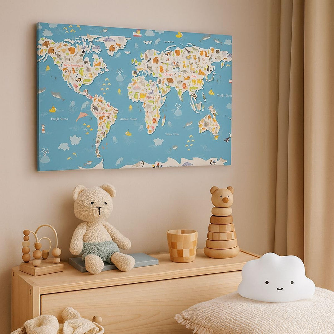 Bilder auf Leinwand Geographie Globus Grafik Illustration Leinwandbild 70x50cm Wandbilder Dekoration