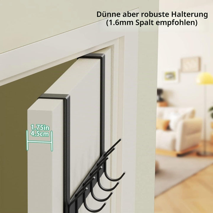 YUMORE Türgarderobe zum Einhängen Türhaken Edelstahl - Türfalz bis 4,5 cm Türgarderobe mit 12 Haken