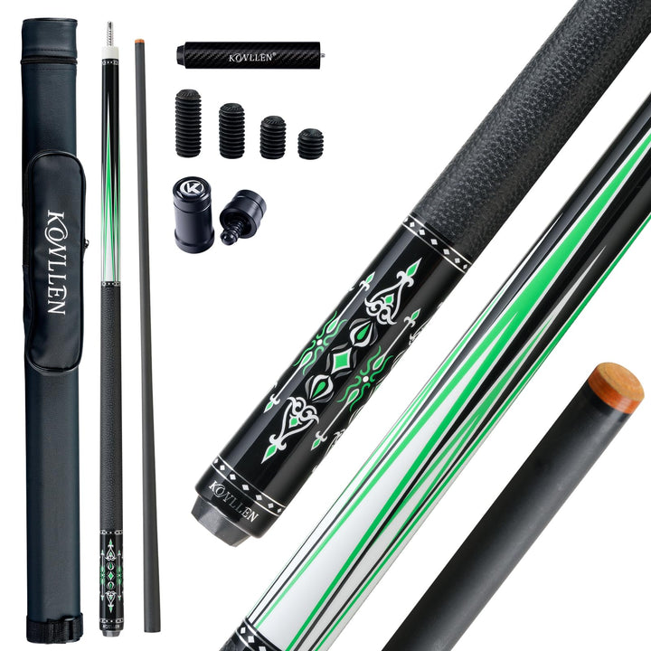 KONLLEN Karbonfaser-Pool-Queue, 147,3 cm, professionelle Poolsticks für Erwachsene, Vollcarbon-Techn