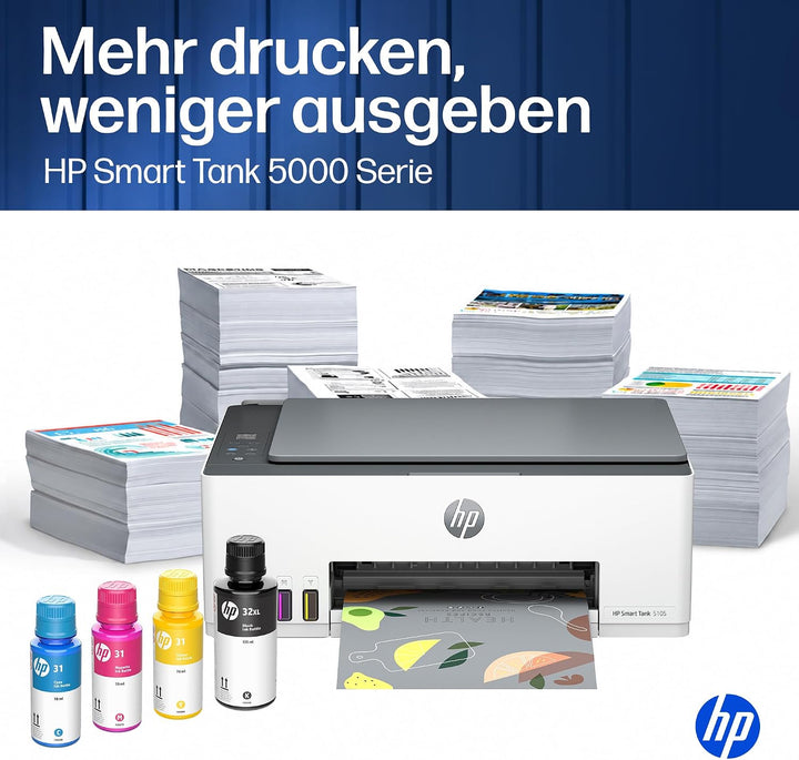 HP Smart Tank 5105 3-in-1 Multifunktionsdrucker, 20€ Cashback, (WLAN; Mobiles Drucken) – 3 Jahre Tin