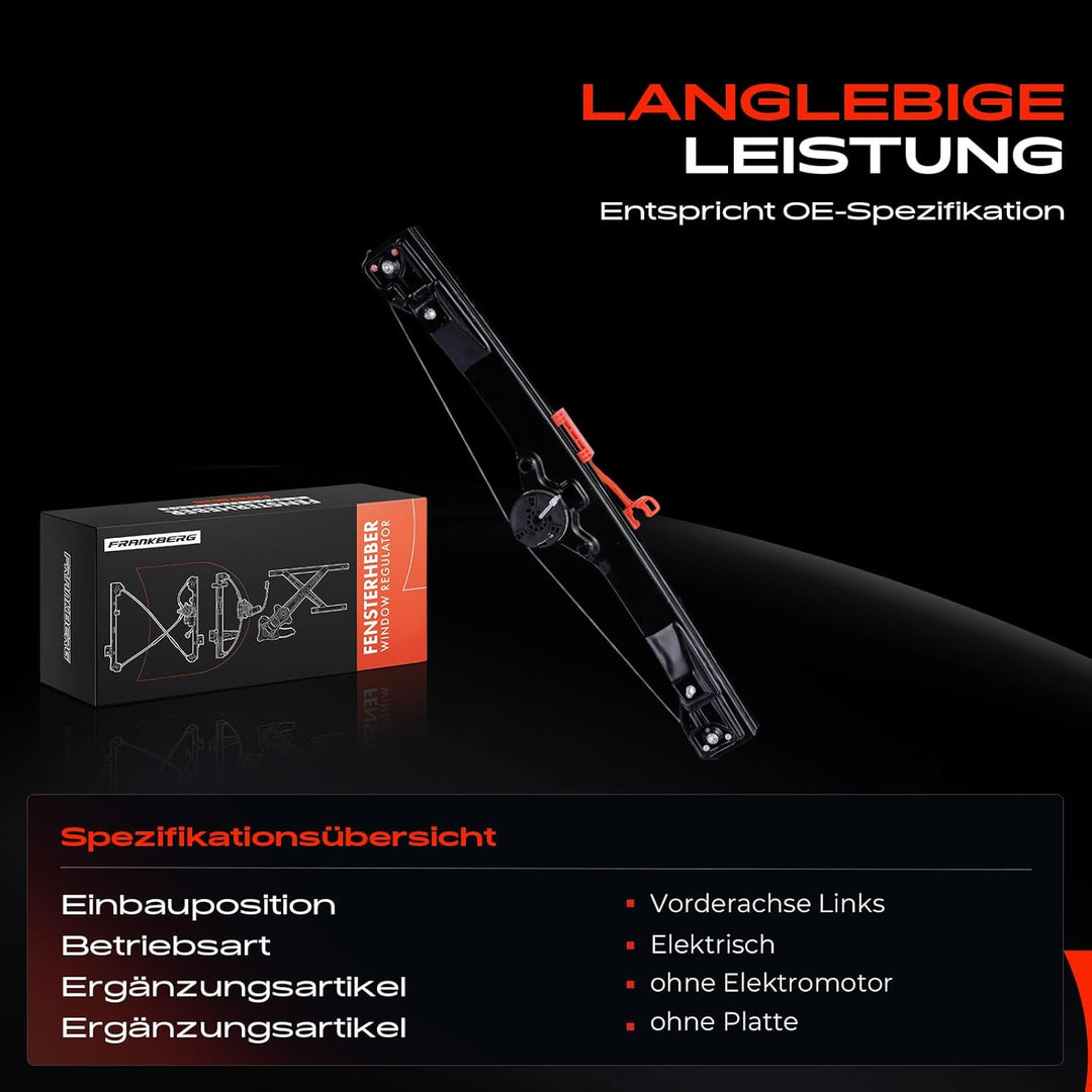 Frankberg Fensterheber Vorne Links Kompatibel mit Grande Punto/Punto/Punto Evo 199 0.9L-1.9L Schrägh